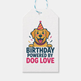 Etiqueta Para Presente Ilustração de Aniversário com Amor Canino