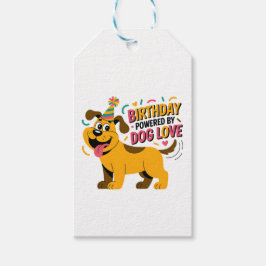Etiqueta Para Presente Ilustração de Aniversário de Cachorro com Amor