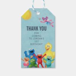 Etiqueta Para Presente Ilustração de Caractere da Rua Sesame Obrigado