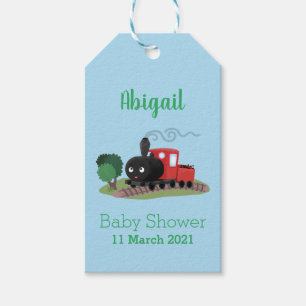 Etiqueta Para Presente Ilustração de desenho animado da locomotiva de c