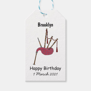 Etiqueta Para Presente Ilustração de desenho animado de Bagpipe