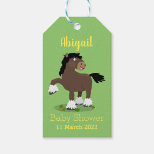 Etiqueta Para Presente Ilustração de desenho animado de cavalo de corte