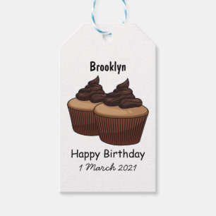 Etiqueta Para Presente ilustração de desenho animado de cupcake