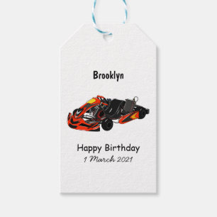 Etiqueta Para Presente Ilustração de desenho de corrida de Kart