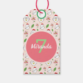 Etiqueta Para Presente Ilustração de Galinha de Cartoon Bonito