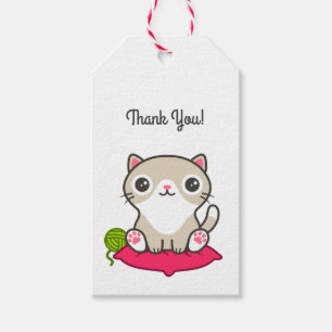 Etiqueta Para Presente Ilustração de Gatinho de Cute