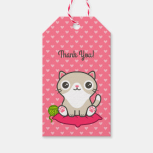 Etiqueta Para Presente Ilustração de Gatinho de Cute