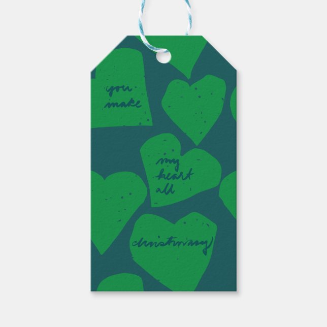 Etiqueta Para Presente Ilustração de Natal Desenhada à Mão (Frente)