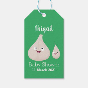 Etiqueta Para Presente Ilustração de vegetal de desenho animado de alho f