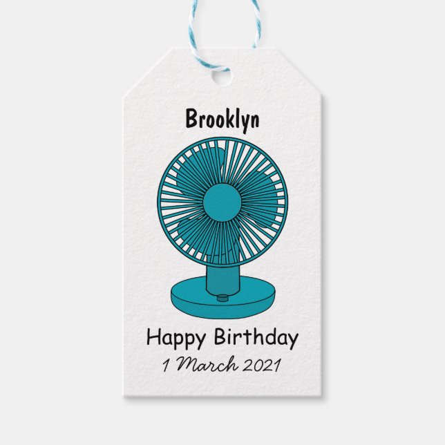 Etiqueta Para Presente Ilustração do desenho do ventilador (Frente)