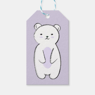 Etiqueta Para Presente Ilustração do Urso Polar Bonito