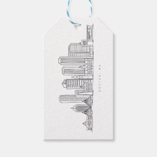 Etiqueta Para Presente Ilustração Minimalista do Horizonte da Cidade de B