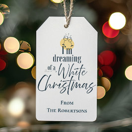Etiqueta Para Presente I'm Dreaming Of A White Wine Christmas
