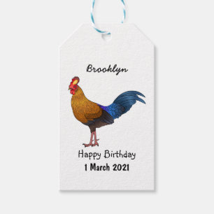 Etiqueta Para Presente Imagem de desenho animado de aves de junglefowl no
