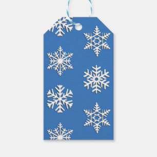 Etiqueta Para Presente Impressão branco do floco de neve, fundo