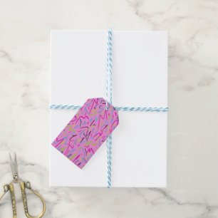 Etiqueta Para Presente impressão de 80s Vintage em rosa