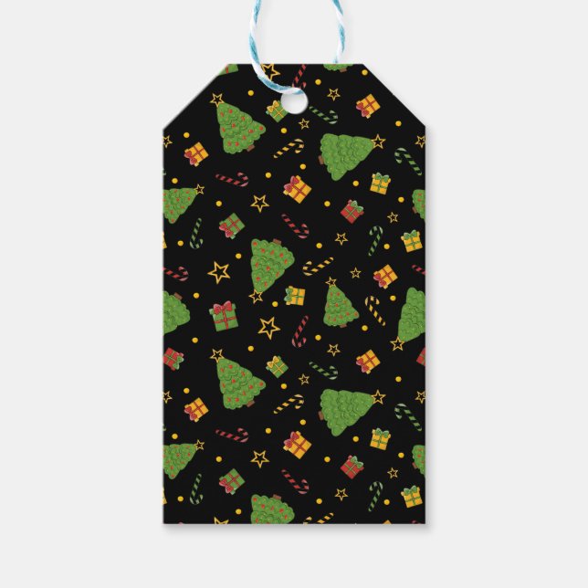 Etiqueta Para Presente Impressão de Férias de Natal Festivas (Frente)