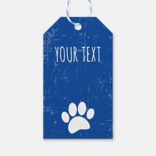 Etiqueta Para Presente Impressão de Pata de Cachorro Texto Personalizado