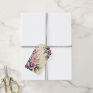Etiqueta Para Presente Impressão Floral Do Jardim Da lavanda E Do Rosa