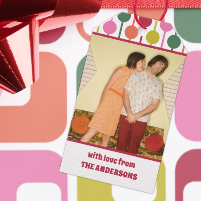 Etiqueta Para Presente impressão Geométrico Estilo 1970s (Criador carregado)