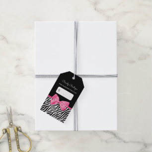 Etiqueta Para Presente Impressão na moda da zebra com o boutique