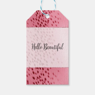 Etiqueta Para Presente Impressão Pano-Leopardo Cor-de-Rosa