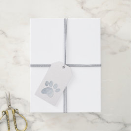 Etiqueta Para Presente Imprimir Cinza de Arte com Aquarela de Pet Paw
