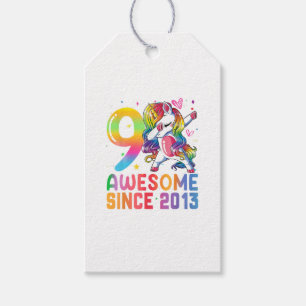 Etiqueta Para Presente Incrível De 9 Anos Desde 2013 Dabbing Unicorn