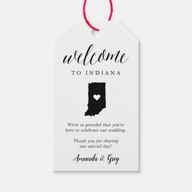 Etiqueta Para Presente Indiana Wedding Welcome (Frente)