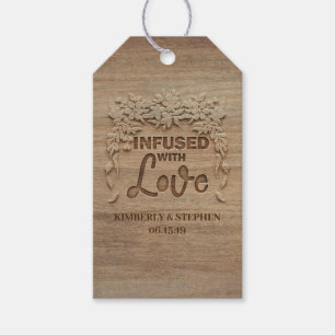 Etiqueta Para Presente Infundido com o casamento rústico do amor
