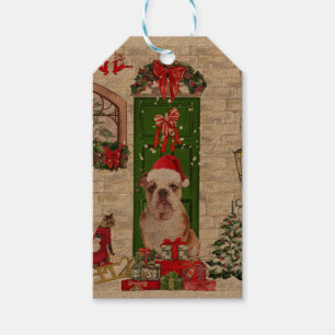 Etiqueta Para Presente Inglês Buldogue Christmas