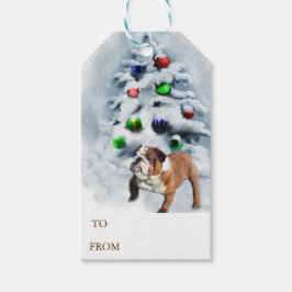 Etiqueta Para Presente Inglês Buldogue Christmas
