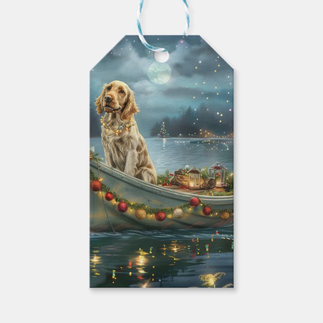 Etiqueta Para Presente Inglês Setter Natal Festivo Voyage (Frente)