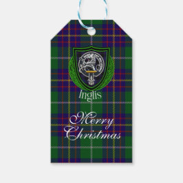 Etiqueta Para Presente Inglis Scottish Clan Tartan & Crest