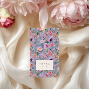 Etiqueta Para Presente Iniciais de Agradecimento de Casamento Floral Bord