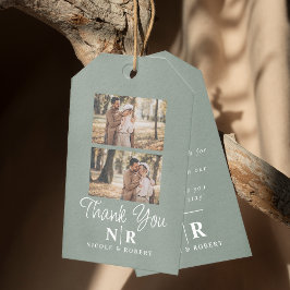 Etiqueta Para Presente Iniciais De Monograma E De Casamento Elegante