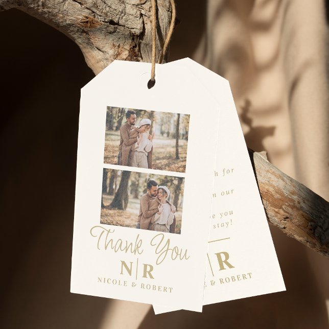 Etiqueta Para Presente Iniciais De Monograma E De Casamento Elegante (Criador carregado)