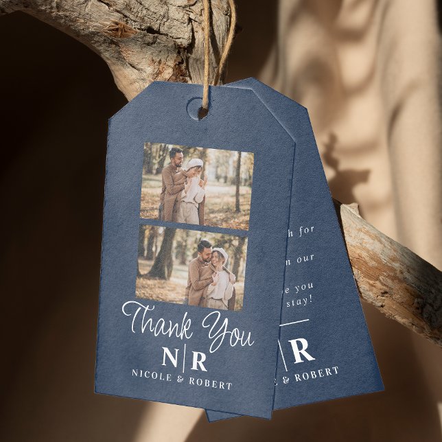 Etiqueta Para Presente Iniciais De Monograma E De Casamento Elegante (Criador carregado)