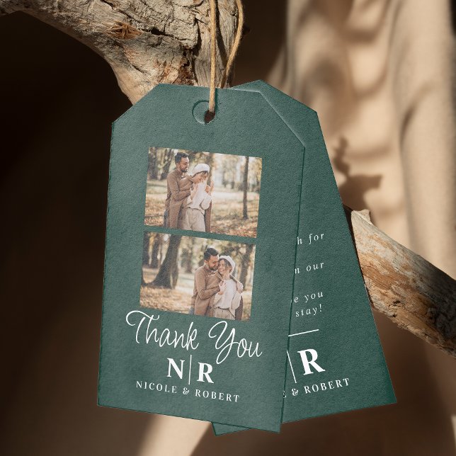 Etiqueta Para Presente Iniciais De Monograma E De Casamento Elegante (Criador carregado)