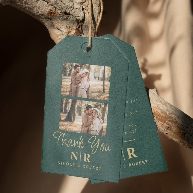 Etiqueta Para Presente Iniciais De Monograma E De Casamento Elegante (Criador carregado)