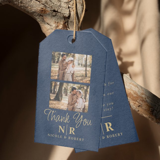 Etiqueta Para Presente Iniciais De Monograma E De Casamento Elegante (Criador carregado)