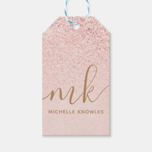 Etiqueta Para Presente Iniciais e nome do Rico brilhante Dourado da Tendy