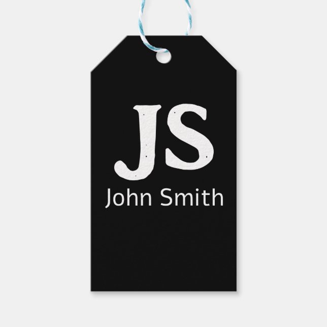 Etiqueta Para Presente Iniciais pessoais personalizáveis (Frente)