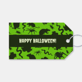 Etiqueta Para Presente Insetos Assustadores Feliz Halloween! Padrão Preto