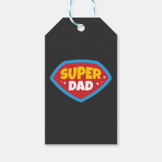 Etiqueta Para Presente Insígnia de Super-Herói Retro Super Papai