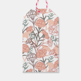 Etiqueta Para Presente Inspirado na Natureza Floral: Padrão de Flor de Cr