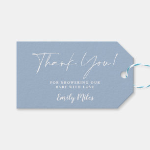 Etiqueta Para Presente Inverno Dusty Blue Obrigado