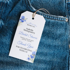 Etiqueta Para Presente Iris Azul, algo azul, chá de noiva, obrigado