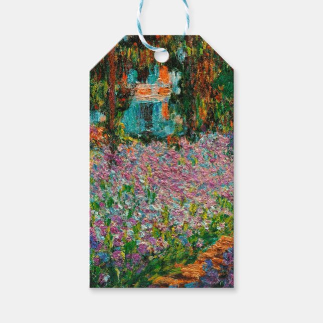 Etiqueta Para Presente Íris Jardim Monet Giverny flores (Frente)