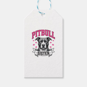 Etiqueta Para Presente Irmã Pitbull Design Vetorial de Amante de Cachorro